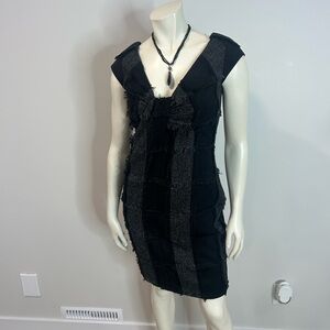 ❤️Gorgeous and Elegant Black and charcoal Gray Women's Midi Dress❤️4